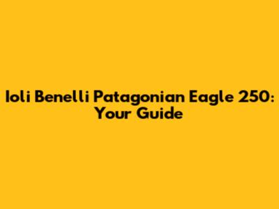 Ioli Benelli Patagonian Eagle 250: Your Guide